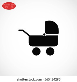 Pram icon vector, flat design best vector icon