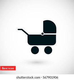 Pram icon vector, flat design best vector icon
