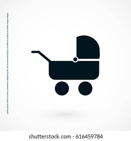 Pram icon vector, flat design best vector icon