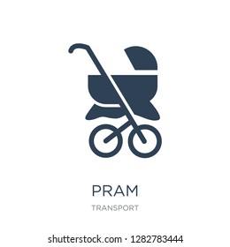 pram icon vector on white background, pram trendy filled icons from Transport collection, pram vector illustration