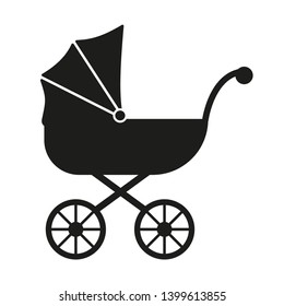 Pram, isolated on white vector illustration
