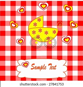 Pram for newborn. Vectors illustration