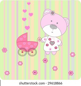Pram for newborn. Vectors illustration