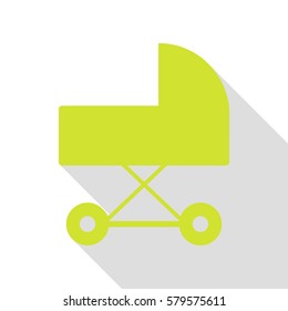 Pram sign illustration. Pear icon with flat style shadow path.