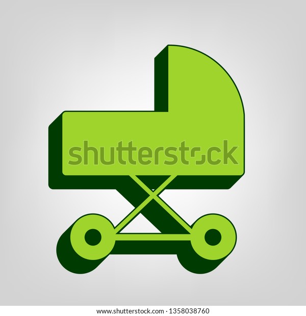 dark green pram