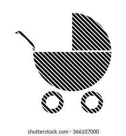 Pram sign on white background. Vector illustration.