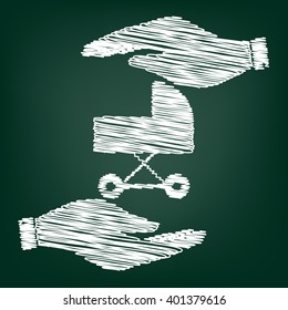 Pram sign scrible effect 