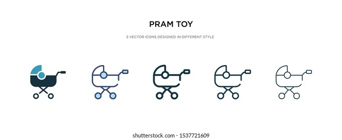pram toy icon in different style vector illustration. two colored and black pram toy vector icons designed in filled, outline, line and stroke style can be used for web, mobile, ui