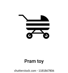 Pram toy icon vector isolated on white background, logo concept of Pram toy sign on transparent background, filled black symbol