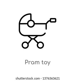 pram toy vector line icon. Simple element illustration. pram toy outline icon from toys concept. Can be used for web and mobile