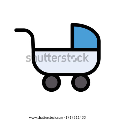 pram vector flat color icon 