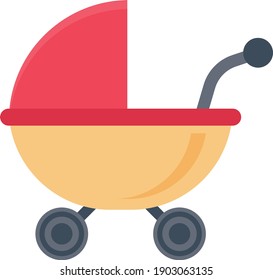 pram vector flat colour icon