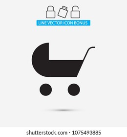 Pram vector icon