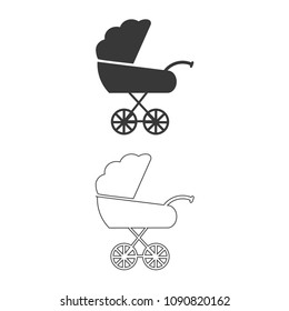 Pram vector  icon.