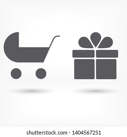 Pram vector icon . Illustration design