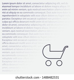Pram vector icon . Lorem Ipsum Illustration design