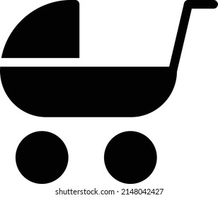 Kinderwagen, Vektorgrafik auf transparentem Hintergrund. Symbole in Premium-Qualität. Glyphen Vektorsymbol für Konzept und Grafikdesign.