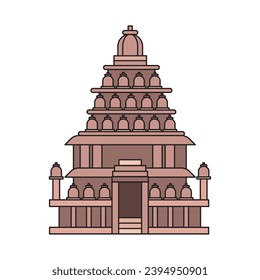 Prambanan indonesischer Tempelvektor einzeln