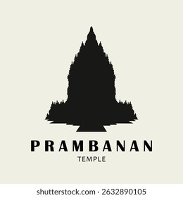 Prambanan Temple: Ancient Hindu Temple Complex, Stylized Illustration of Prambanan Towers and Landscape