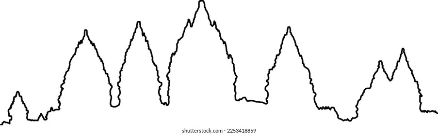 Prambanan Temple silhouette, simple icon white background