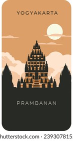 Prambanan Yogyakarta Tempelhintergrund flache Abbildung