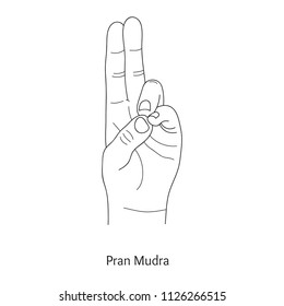 Pran Mudra / Gesture Of Life. Vector.