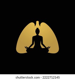 Prana yoga, yoga poses for yoga studio class logo. Meditation concept logo.