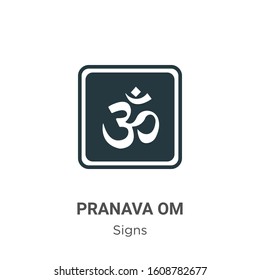 Pranava om glyph icon vector on white background. Flat vector pranava om icon symbol sign from modern signs collection for mobile concept and web apps design.