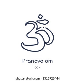 pranava om icon from signs outline collection. Thin line pranava om icon isolated on white background.