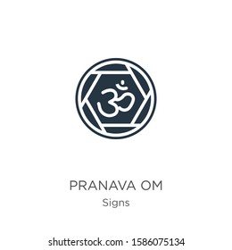 Pranava om Symbol Vektorillustration. Trendy flache Pranava om Symbol aus der Beschilderungskollektion einzeln auf weißem Hintergrund. Vektorillustration-Illustration kann für Web- und Mobile-Grafikdesign, Logo, eps10 verwendet werden