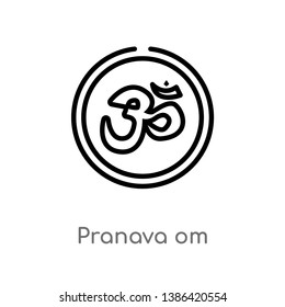 pranava om vector line icon. Simple element illustration. pranava om outline icon from signs concept. Can be used for web and mobile