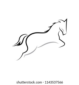 Single Line Drawing Horse Vector Black Stock Vector (Royalty Free ...