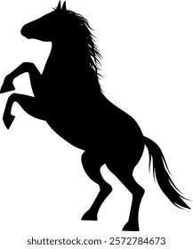 Prancing horse silhouette vector illustration