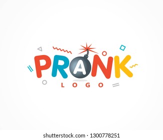 Prank boom logo colored template