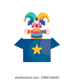 prank box fools day clown illustration