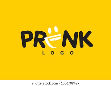 Prank logo template yellow background