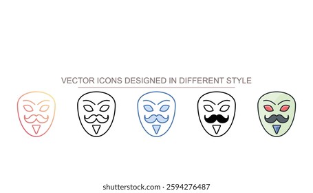 Prank Mask icon design with white background stock illustration