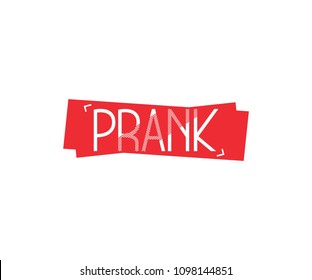 Prank Square Shape Lettering Vector Illustration