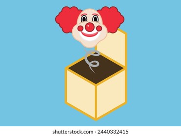 Prank surprise box with clown face.