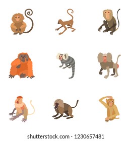 Prankster icons set. Cartoon set of 9 prankster vector icons for web isolated on white background