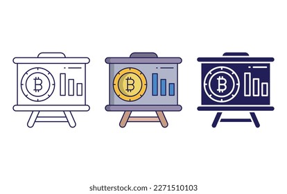 Prasentation , line and solid illustration icon