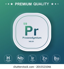 Praseodym-Element aus dem Periodensystem - Modernes Design