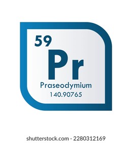 praseodymium icon set. vector template illustration  for web design