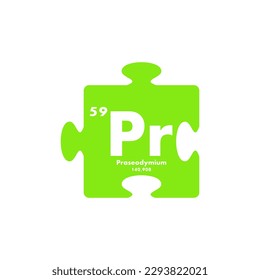 praseodymium icon set. vector template illustration for web design