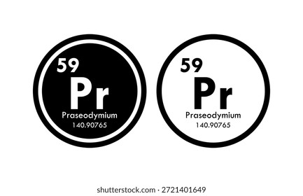 praseodymium icon set. vector template illustration  for web design