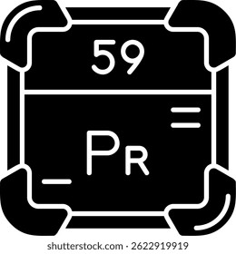 Praseodímio Linha vetor Ícone Design