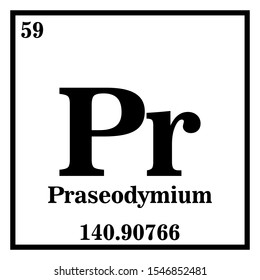 Praseodymium Periodic Table of the Elements Vector illustration eps 10