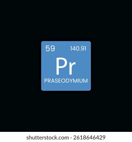 Tabela Periódica Praseodímio da ilustração de Stock Elements Vetor.