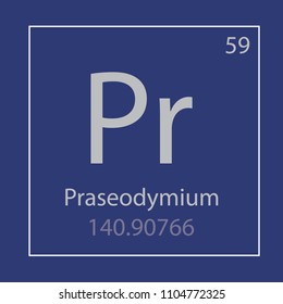 Praseodymium Pr chemical element icon- vector illustration