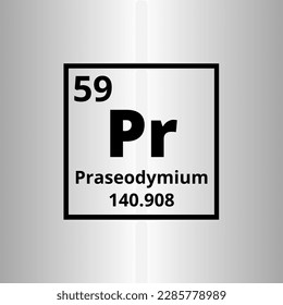 Praseodymium Pr periodic table of elements vector